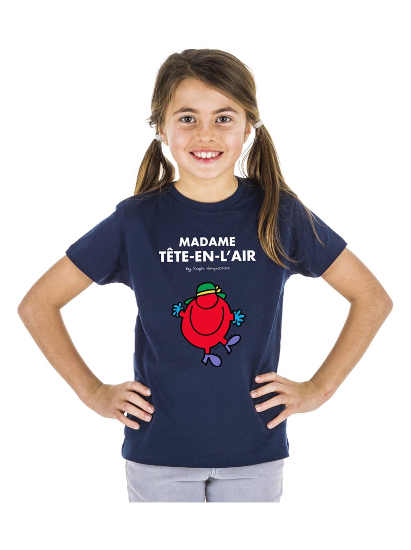 Tshirt Enfant MADAME TÊTE EN L'AIR Bleu marine - Kiabi