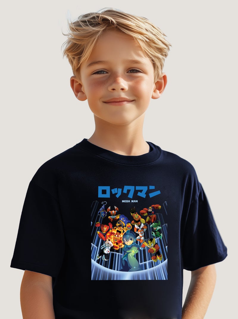 Tshirt Enfant MEGAMAN 2 Bleu marine - Kiabi