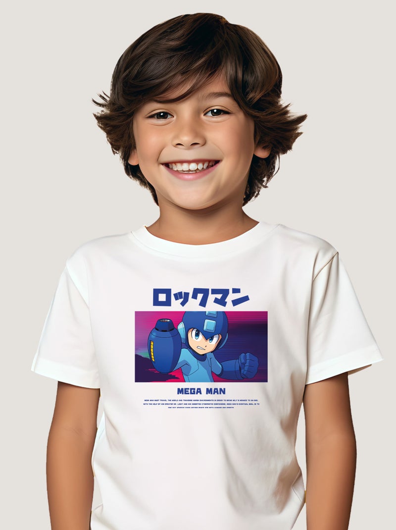 Tshirt Enfant MEGAMAN 3 Blanc - Kiabi