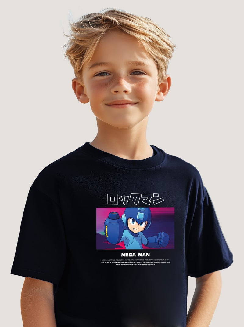Tshirt Enfant MEGAMAN 3 Bleu marine - Kiabi