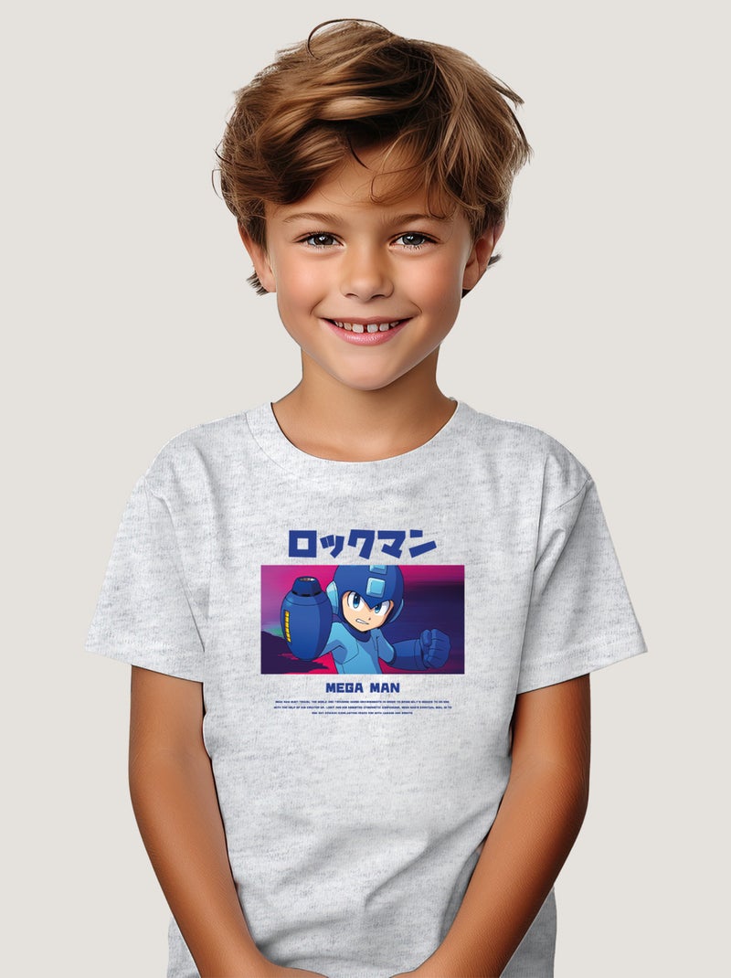 Tshirt Enfant MEGAMAN 3 Gris chiné - Kiabi
