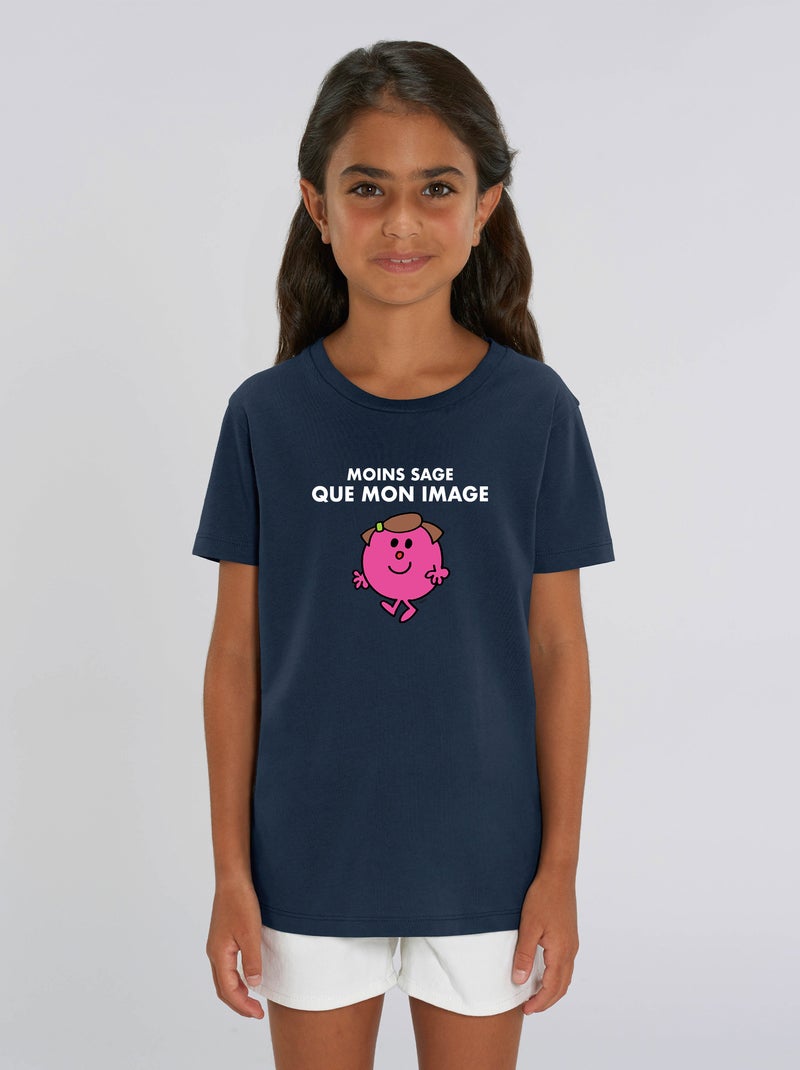 Tshirt Enfant MOINS SAGE QUE MON IMAGE Bleu marine - Kiabi