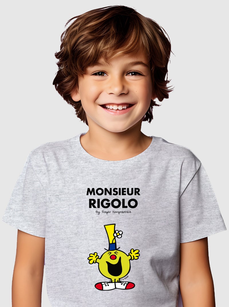 Tshirt Enfant MONSIEUR RIGOLO Gris chiné - Kiabi