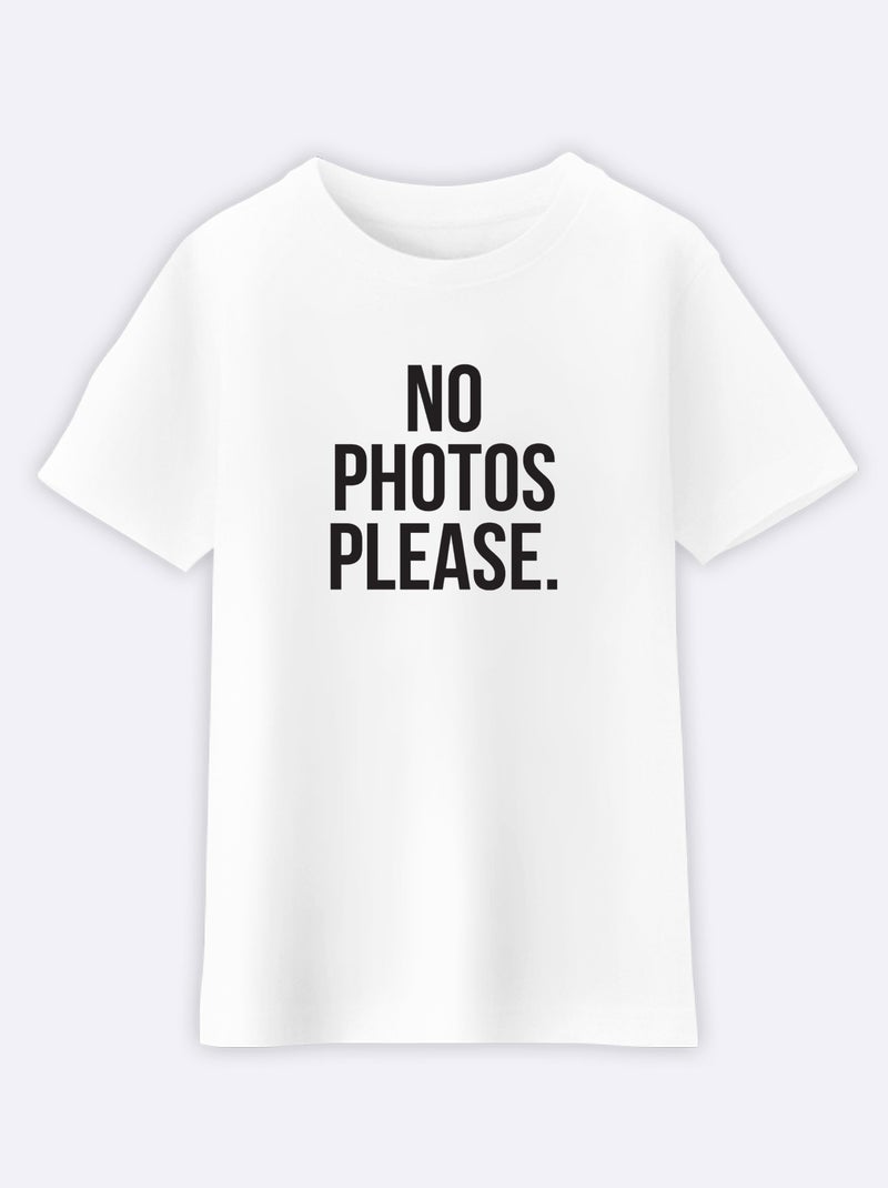 Tshirt Enfant NO PHOTOS PLEASE Blanc - Kiabi