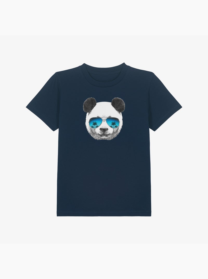 Tshirt Enfant PANDA SUNGLASSES Bleu marine - Kiabi