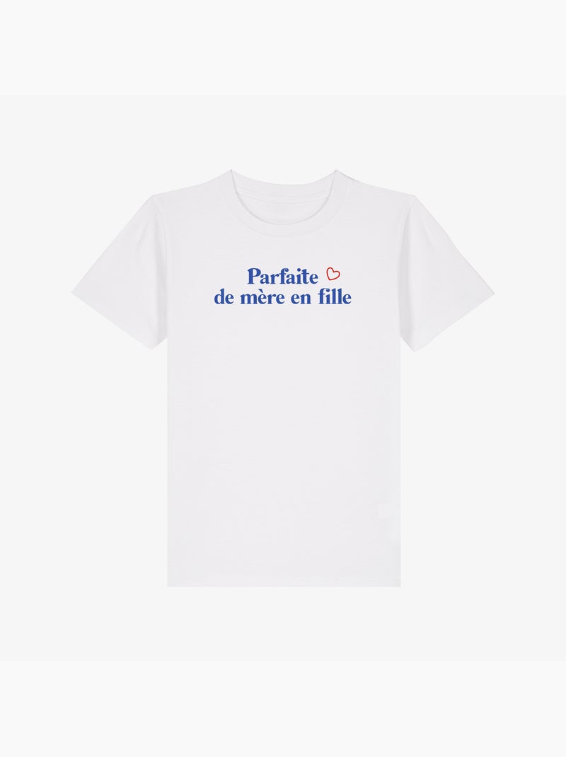 Tshirt Enfant PARFAITE DE MÈRE EN FILLE WAF Blanc - Kiabi