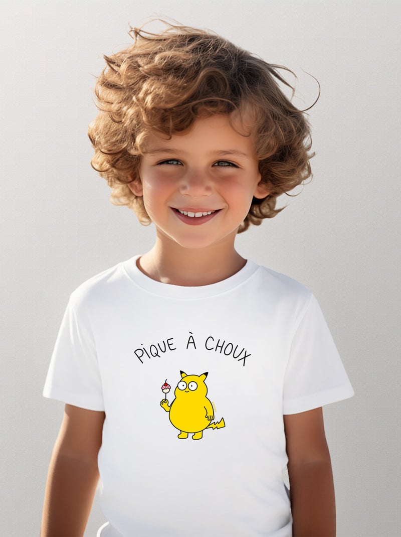 Tshirt Enfant PIQUE À CHOUX Blanc - Kiabi