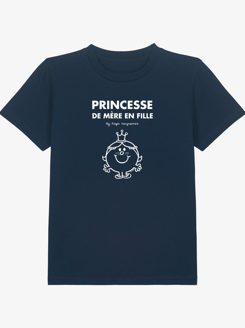 Tshirt Enfant PRINCESSE DE MÈRE EN FILLE Bleu marine - Kiabi