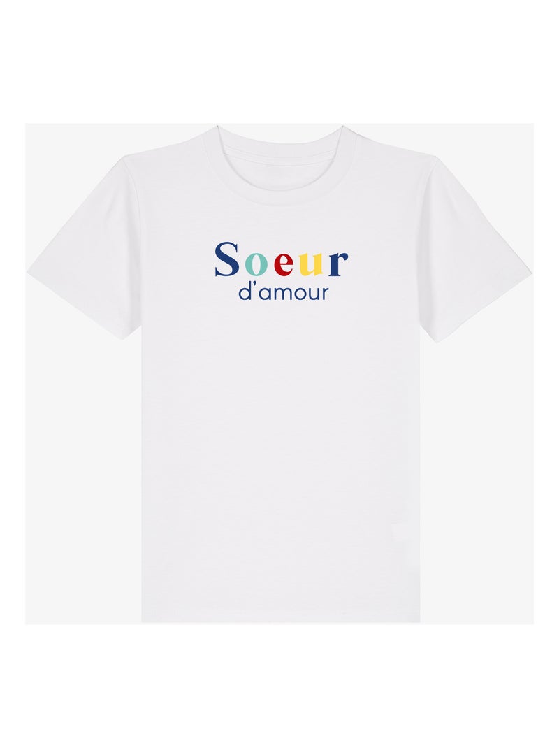 Tshirt Enfant SŒUR D'AMOUR Blanc - Kiabi