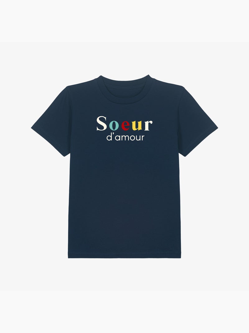 Tshirt Enfant SŒUR D'AMOUR Bleu marine - Kiabi