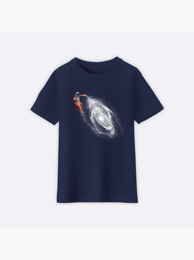 Tshirt Enfant SPACE ART Bleu marine - Kiabi