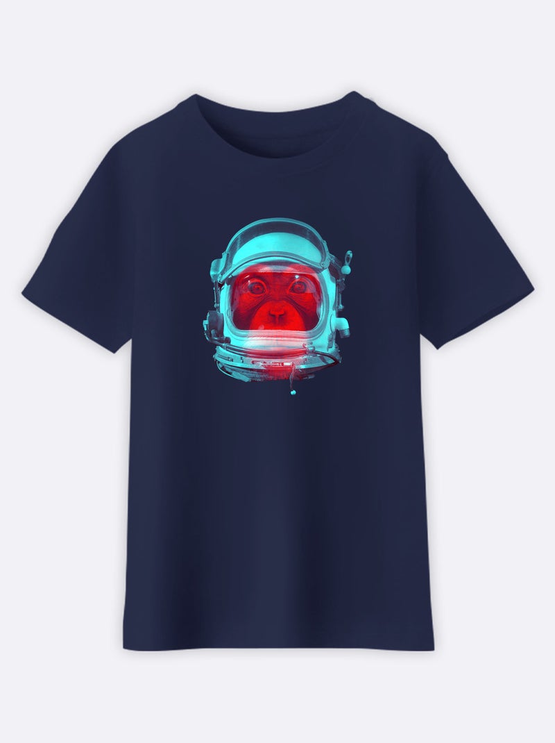 Tshirt Enfant SPACE MONKEY Bleu marine - Kiabi