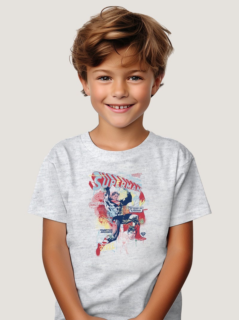 Tshirt Enfant SUPERMAN 2 Gris chiné - Kiabi