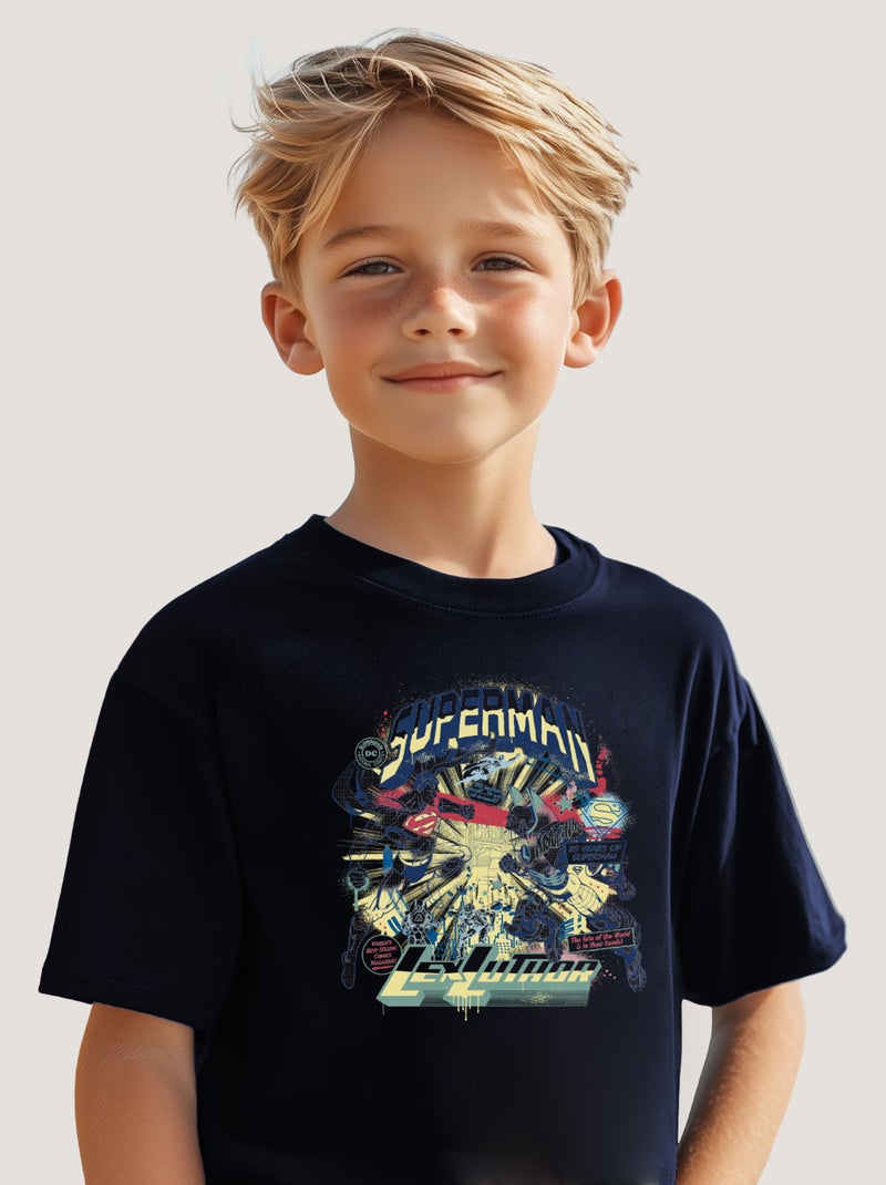 Tshirt Enfant SUPERMAN LEX LUTHOR Bleu marine - Kiabi