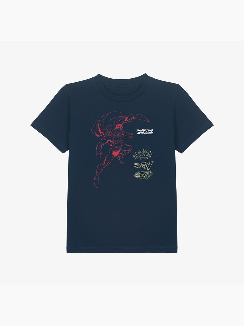 Tshirt Enfant SUPERMAN SMACK THUD KKRASH Bleu marine - Kiabi
