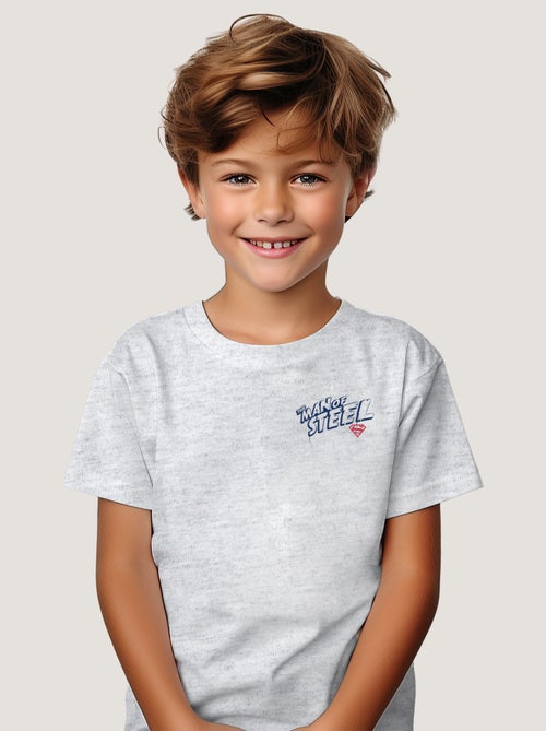 Tshirt Enfant SUPERMAN THE MAN OF STEEL CŒUR - Kiabi