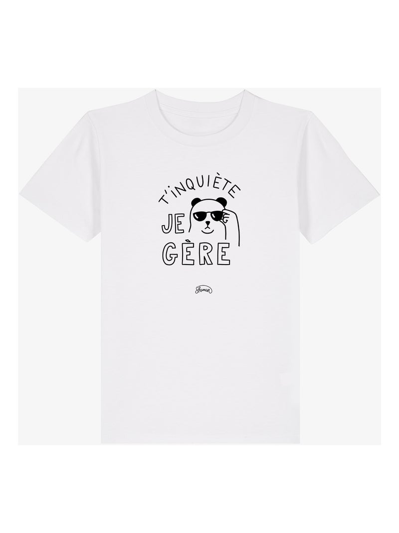 Tshirt Enfant T'INQUIETE JE GERE Blanc - Kiabi