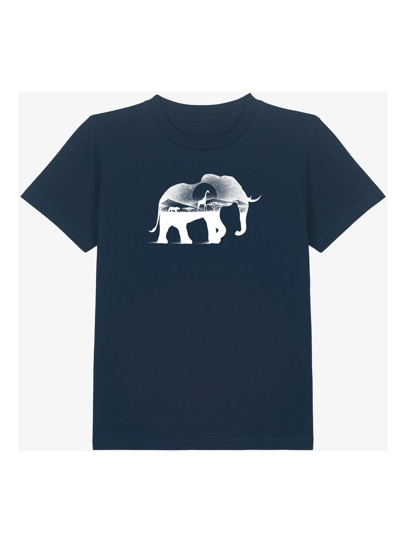 Tshirt Enfant WILD AFRICA Bleu marine - Kiabi