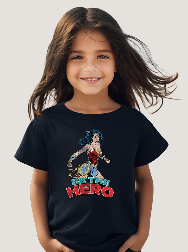 Tshirt Enfant WONDER WOMAN BE THE HERO 2 Bleu marine - Kiabi