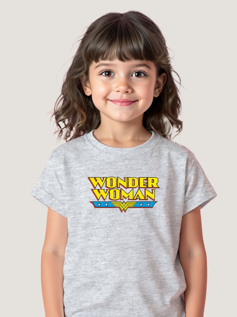 Tshirt Enfant WONDER WOMAN Gris chiné - Kiabi