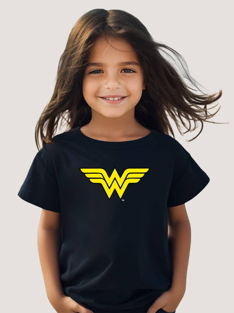Tshirt Enfant WONDER WOMAN LOGO Bleu marine - Kiabi