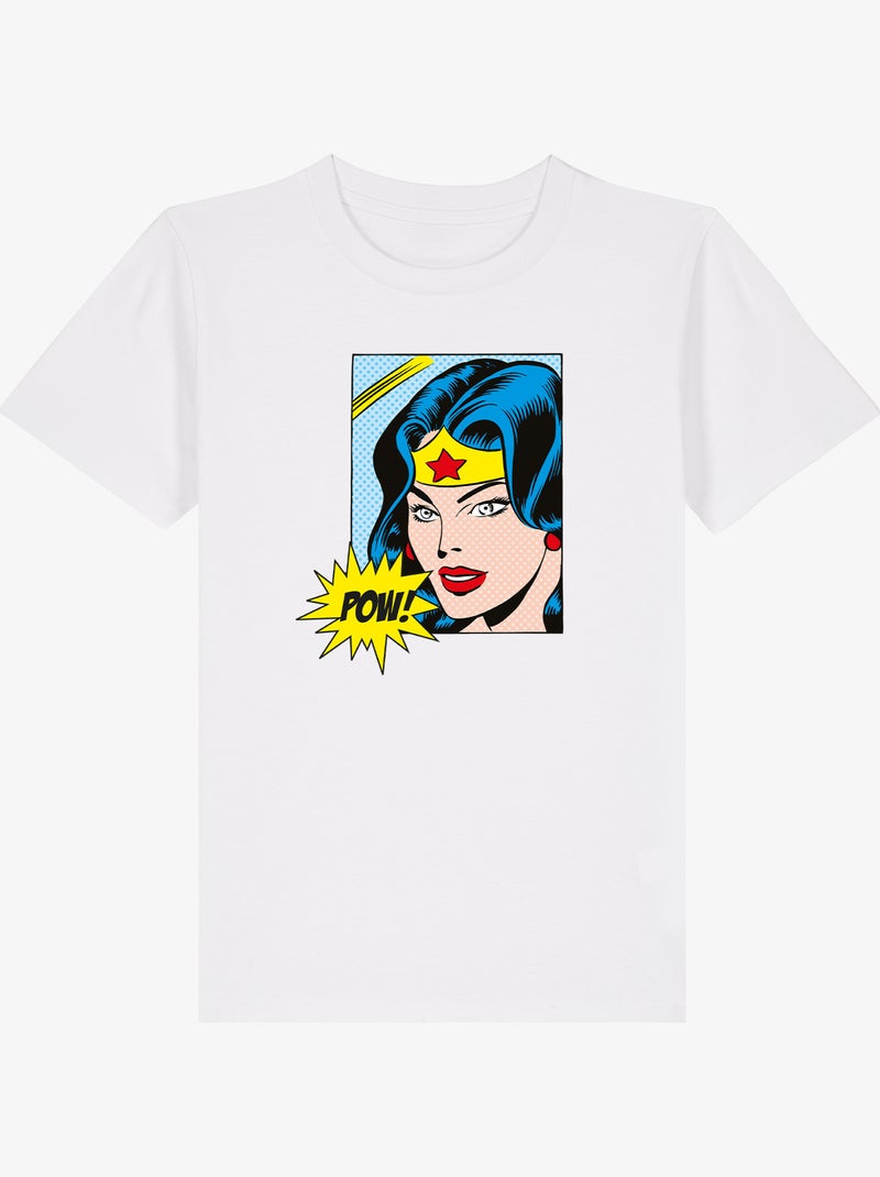 Tshirt Enfant WONDER WOMAN POW Blanc - Kiabi