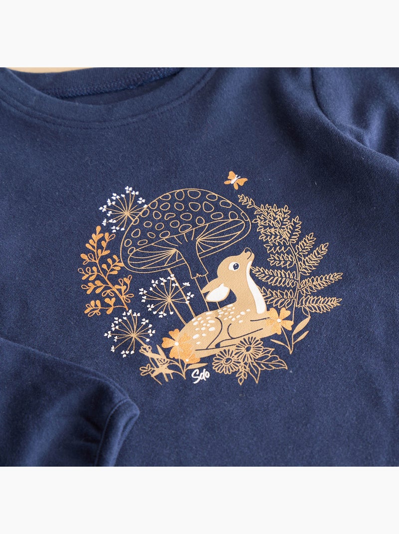 Tshirt interlock manches longues Paola Bleu - Kiabi