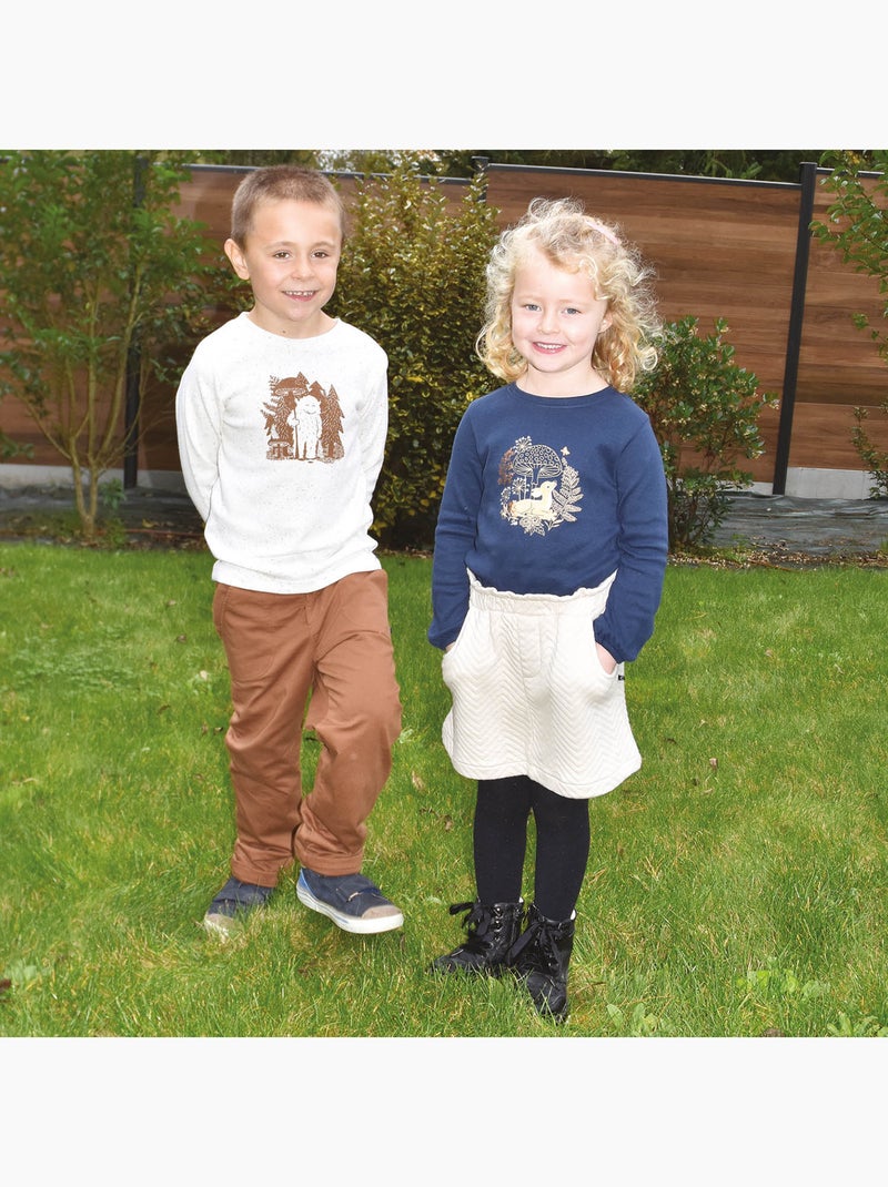 Tshirt interlock manches longues Paola Bleu - Kiabi