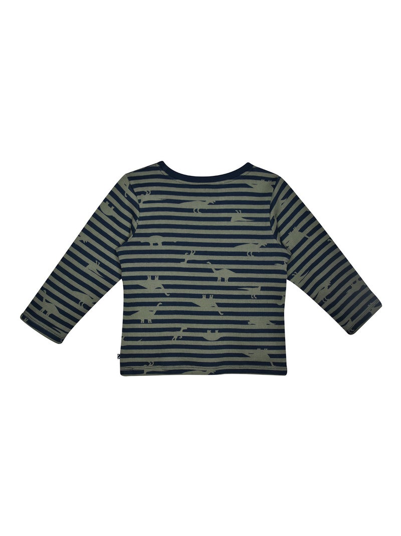 TSHIRT MARCELLIN INTERLOCK MANCHES LONGUES LES GRANDS DE SUCRE D'ORGE Bleu Vert - Kiabi