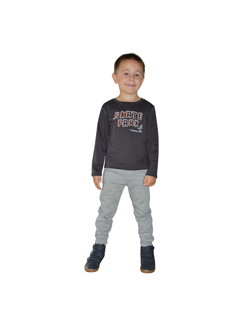 TSHIRT MARCUS INTERLOCK MANCHES LONGUES LES GRANDS DE SUCRE D'ORGE Gris - Kiabi
