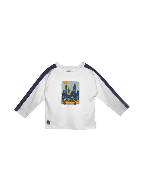 TSHIRT MELCHIOR INTERLOCK MANCHES LONGUES ENFANT - Kiabi