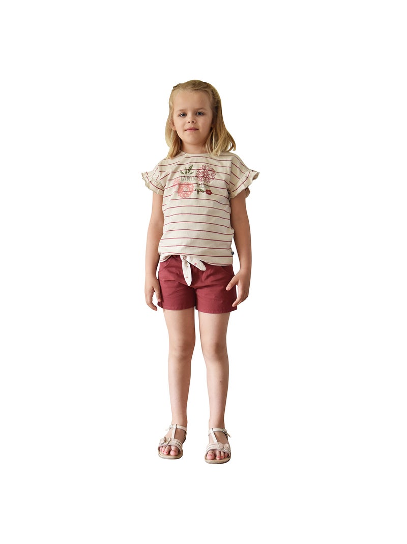 TSHIRT NIKKI MANCHES COURTES ENFANT Beige - Kiabi