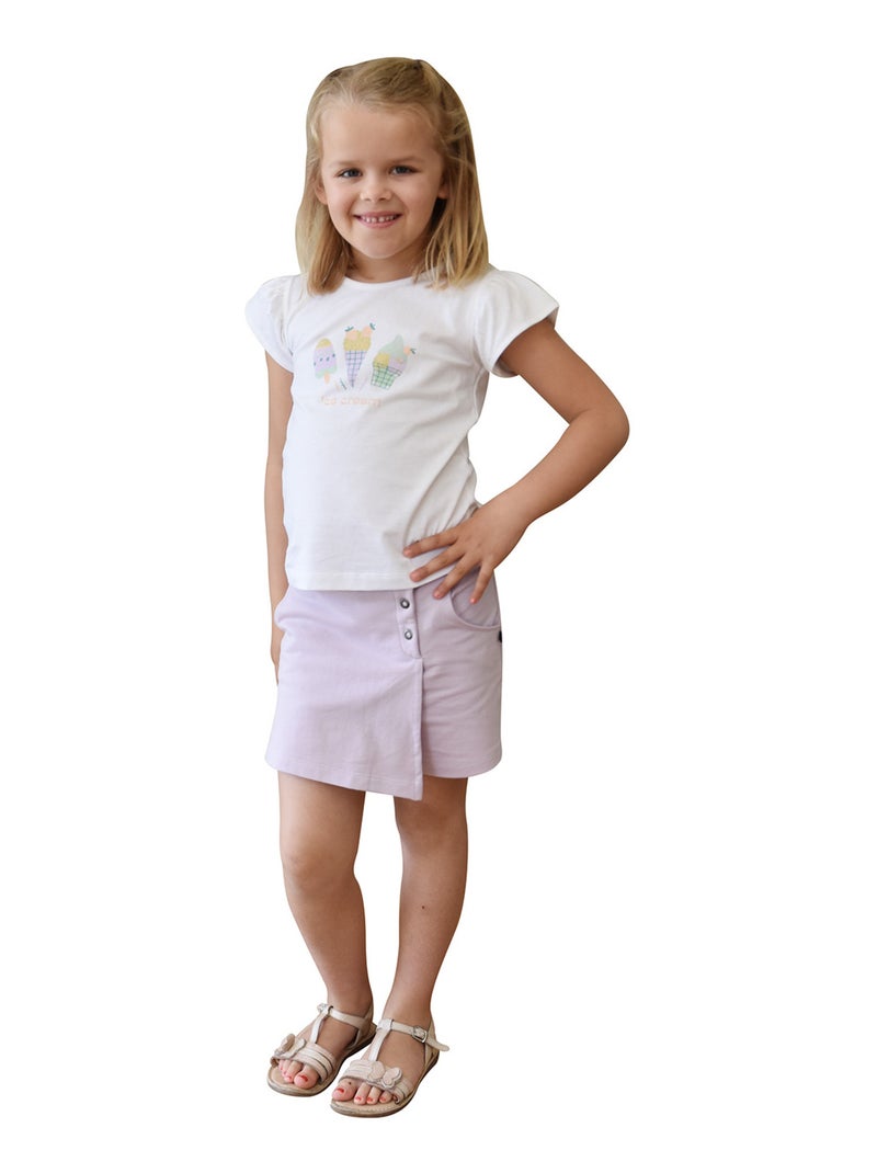 TSHIRT NORINA MOTIF CONE DE GLACE Blanc - Kiabi