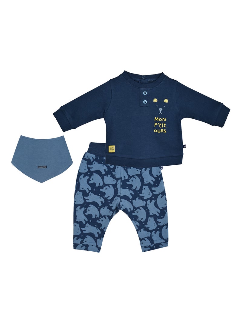 TSHIRT PANTALON BAVOIR MAX MAILLE NAISSANCE Bleu - Kiabi