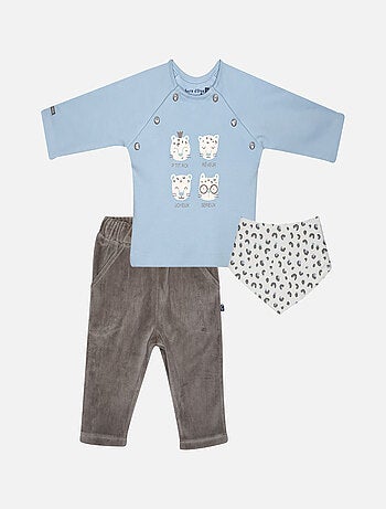 TSHIRT PANTALON BAVOIR MILES MAILLE MANCHES LONGUES BEBE