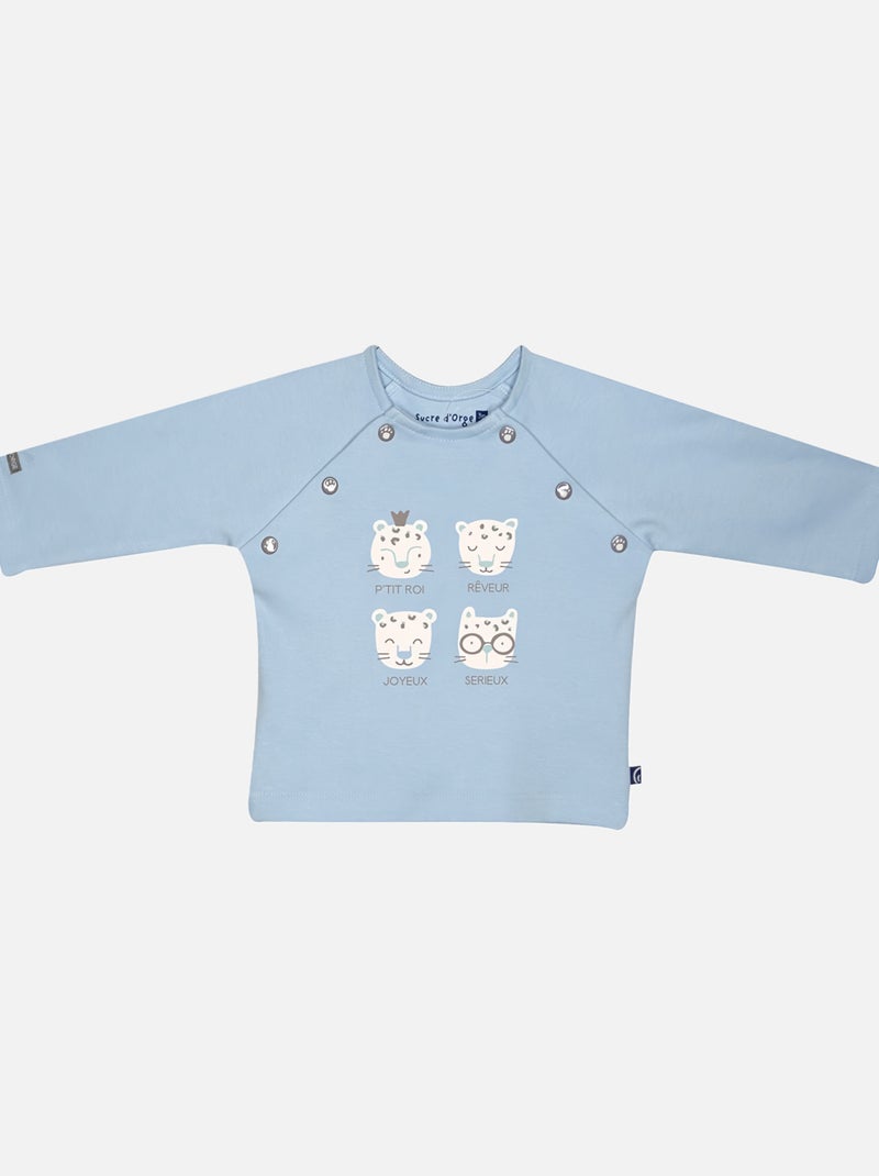 TSHIRT PANTALON BAVOIR MILES MAILLE MANCHES LONGUES BEBE Bleu - Kiabi