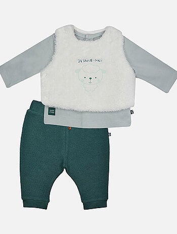 TSHIRT PANTALON DEBARDEUR MARIN MAILLE