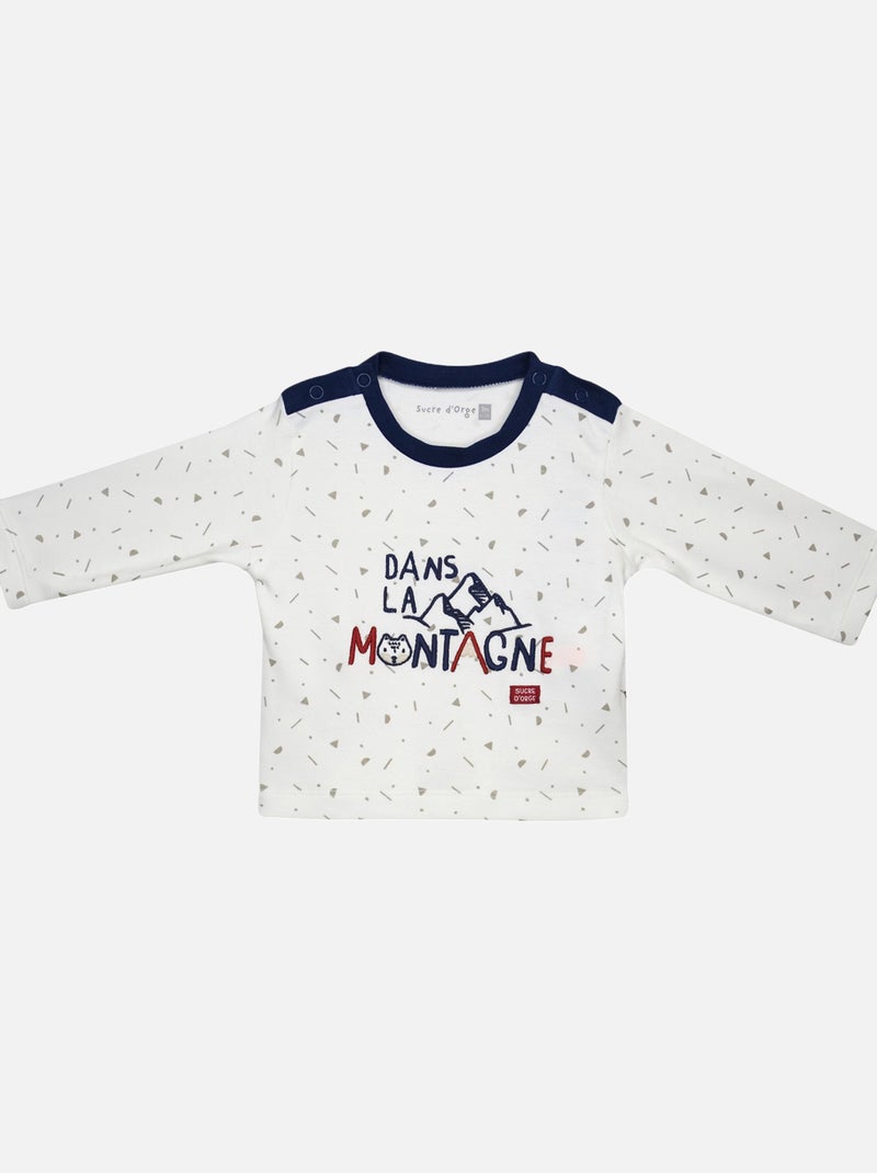TSHIRT PANTALON JAOUAD MAILLE BEBE Blanc - Kiabi