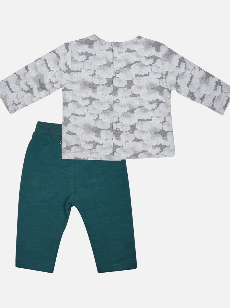 TSHIRT PANTALON MANU MAILLE BEBE Blanc - Kiabi