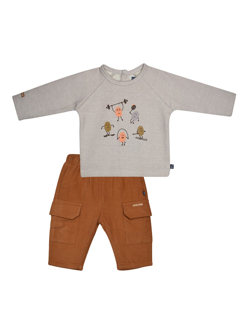 TSHIRT PANTALON MARVIN INTERLOCK BEBE Beige - Kiabi