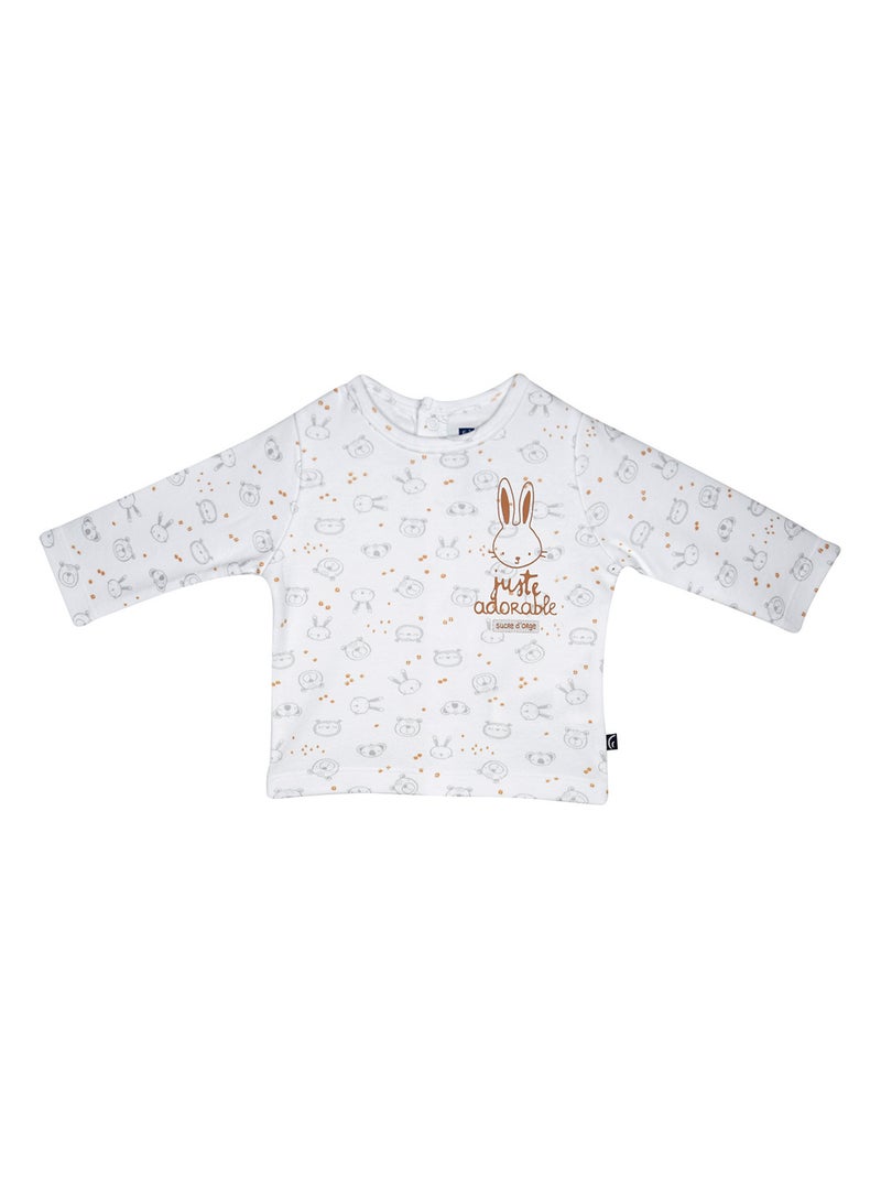 TSHIRT PANTALON NOELLIEN MANCHES LONGUES NAISSANCE Blanc - Kiabi