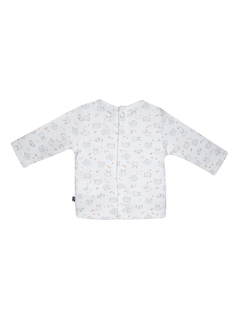 TSHIRT PANTALON NOELLIEN MANCHES LONGUES NAISSANCE Blanc - Kiabi
