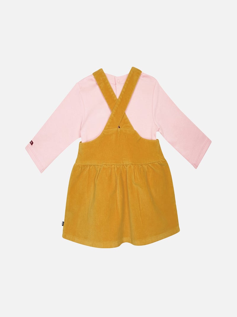TSHIRT ROBE IRMA VELOURS COTELE BEBE Jaune - Kiabi