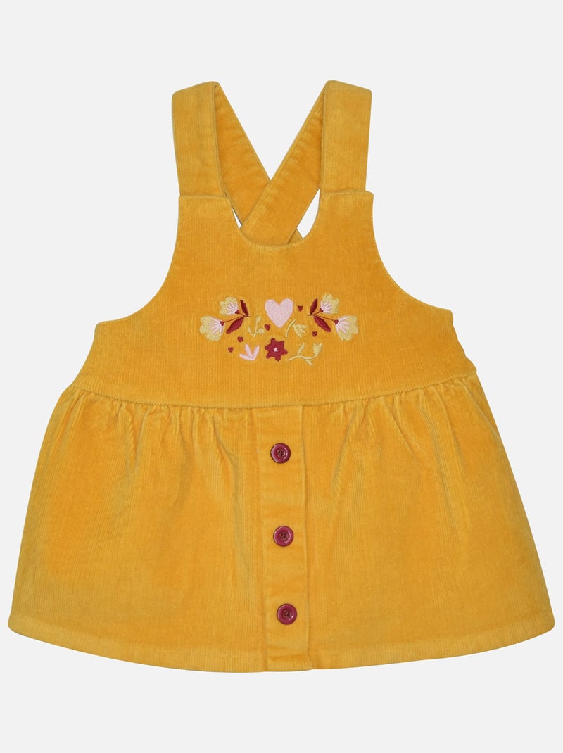 TSHIRT ROBE IRMA VELOURS COTELE BEBE Jaune - Kiabi