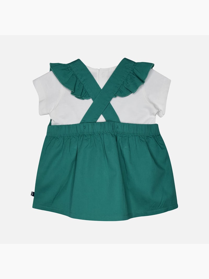 TSHIRT ROBE LINETTE TWILL BEBE Vert - Kiabi