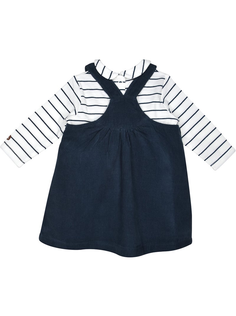 Tshirt robe sabrina velours cotele bebe Bleu - Kiabi