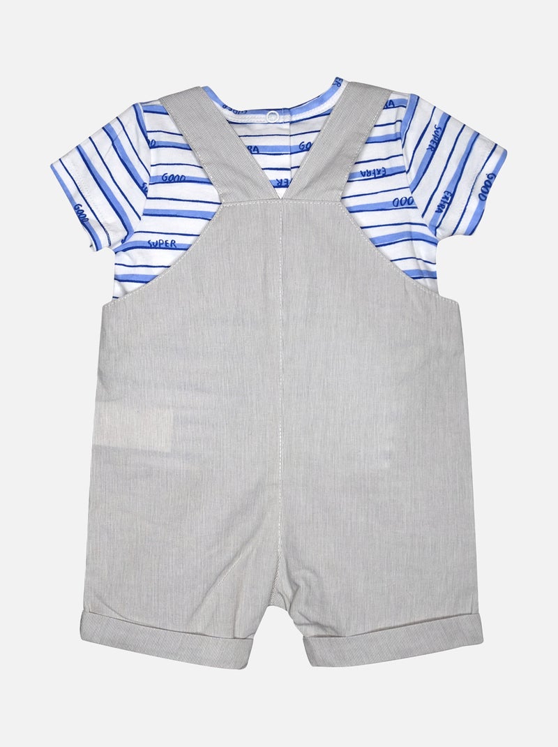 TSHIRT SALOPETTE LADJI COURT BEBE Beige - Kiabi