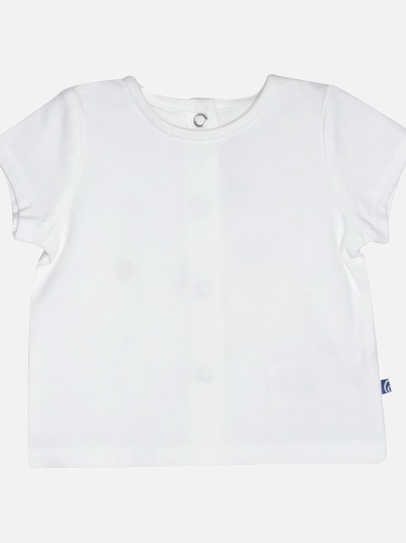 TSHIRT SALOPETTE LALIE VOILE COURT NAISSANCE Blanc - Kiabi