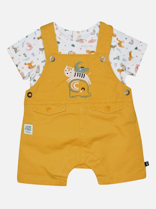 TSHIRT SALOPETTE LAURENT TWILL COURT NAISSANCE - Kiabi
