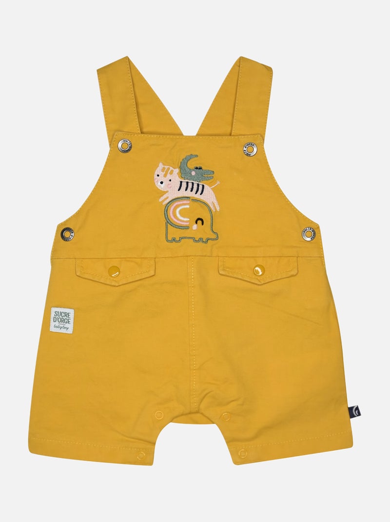 TSHIRT SALOPETTE LAURENT TWILL COURT NAISSANCE Jaune - Kiabi